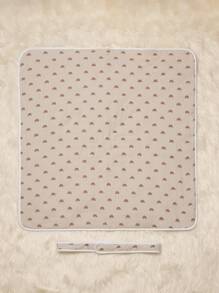 1入組嬰兒長毛絨彩虹印花繈褓毯