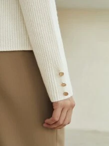 MOTF PREMIUM 100% CASHMERE TURTLENECK JUMPER - Beige - View 6