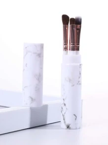 5支装大理石纹理眼部化妆刷套装，含1个收纳桶，便携卫生，适合眼部旅行化妆。化妆刷/美容刷，化妆刷套装，化妆刷套装，化妆刷套装，全套化妆工具，化妆刷套装，全套化妆工具，化妆刷套装，化妆礼盒套装 - 彩色 - 查看 2