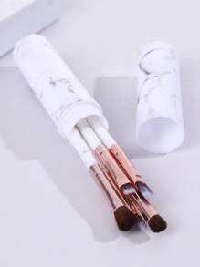 5支装大理石纹理眼部化妆刷套装，含1个收纳桶，便携卫生，适合眼部旅行化妆。化妆刷/美容刷，化妆刷套装，化妆刷套装，化妆刷套装，全套化妆工具，化妆刷套装，全套化妆工具，化妆刷套装，化妆礼盒套装 - 彩色 - 查看 3