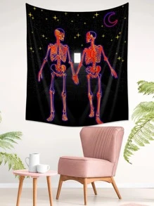 1入組燈和骷髅圖案掛毯 - 彩色 - 查看 3