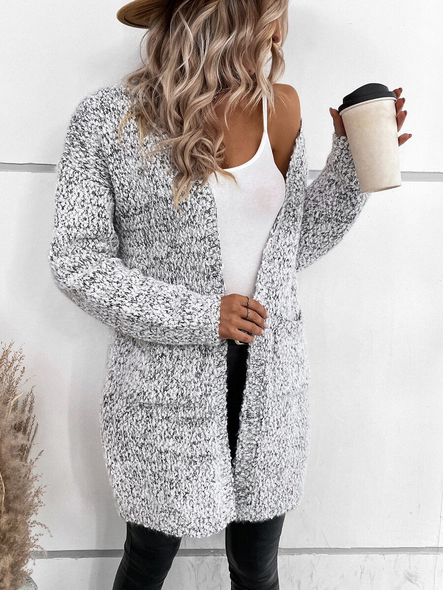 SHEIN LUNE Popcorn Knit Drop Shoulder Cardigan SHEIN USA