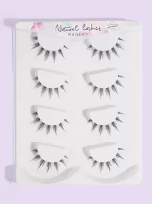 MAGEFY 4 Pairs Of Natural Full False Eyelashes,Fluffy Slim For Everyday Use Manga Eyelashes, Travel Essentials - Black - View 1