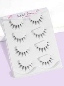 MAGEFY 4 Pairs Of Natural Full False Eyelashes,Fluffy Slim For Everyday Use Manga Eyelashes, Travel Essentials - Black - View 2