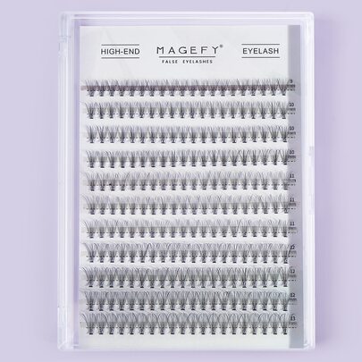 MAANGE 220pcs Mixed Styles Faux Mink Eyelashes, Includes Longer Curled C-Curl Individual Lashes Of Different Lengths, Natural Soft Handmade Daily Wear Eyelashes, Suitable For Cartoon-Style Travel