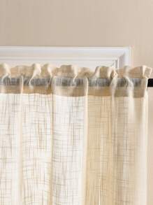 1入組素色窗帷 - 米色 - 查看 2