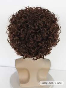 1個假髮帽+1條項鍊+1付太陽眼鏡+1個假鬍子+仿真頭髮短暗啡色鬈髮cosplay男士假髮,適用於化妝舞會萬聖節服裝派對道具,無膠熱阻纖維頭髮高密度自然造型10英寸假髮通用男女款afro髮型短卷髮70年代80年代迪斯可搖滾鬃毛假髮,適用於男女嬉皮萬聖節服裝假髮 - Dark Brown - 查看 2