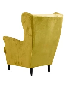 1pc Plain Stretchy Wing Chair Slipcover - Ginger - View 2