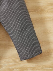 SHEIN Baby Knot Front Striped Trousers - Grey - View 4
