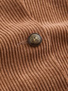 SHEIN EZwear Top tank corto con botón delantero sin camisa - Café integral - Ver 3