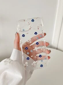 Flower Print Clear Phone Case - Multicolor - View 2