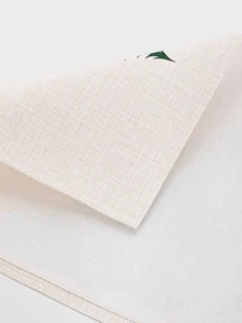 1pc Christmas Santa Claus & Tree Printed Fabric Placemat - Red - View 5