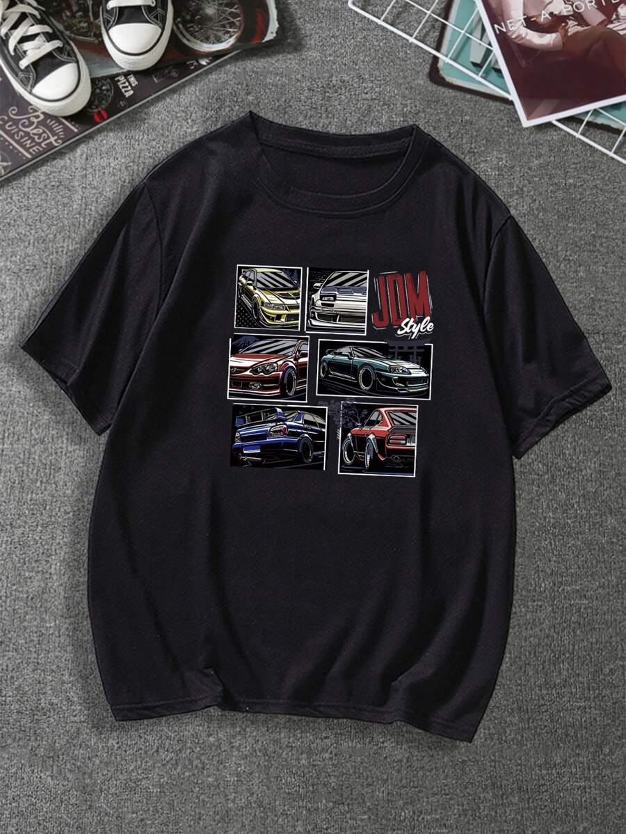 Manfinity Tops Nam Đồ họa Lá thư Đường phố - màu đen - Xem 1