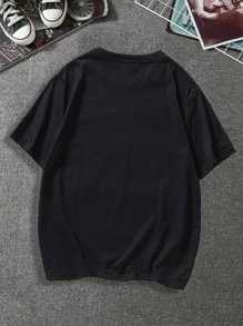 Manfinity Tops Nam Đồ họa Lá thư Đường phố - màu đen - Xem 2