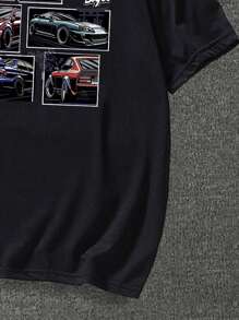 Manfinity Tops Nam Đồ họa Lá thư Đường phố - màu đen - Xem 4