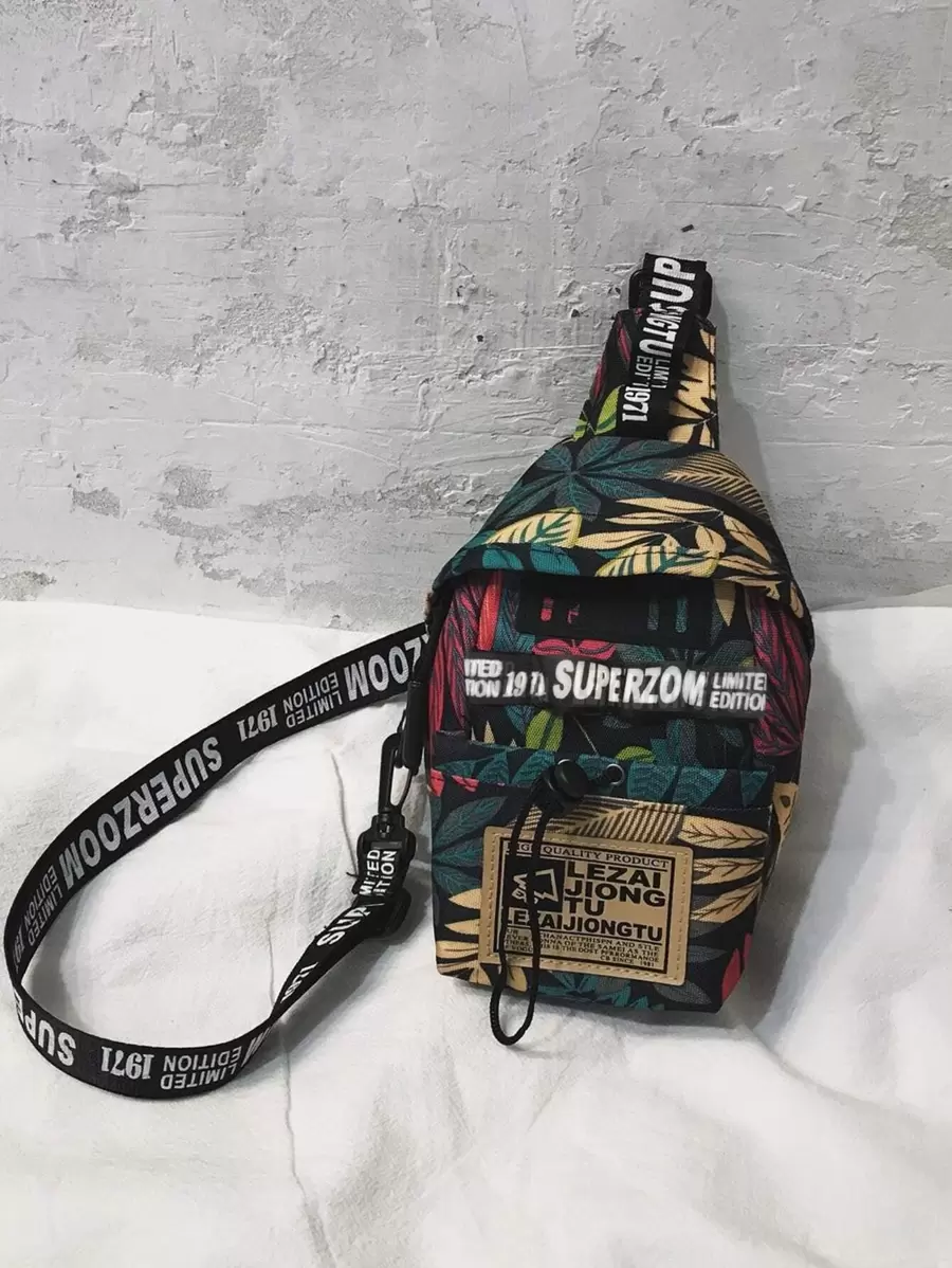 Mini Men Letter & Graphic Sling Bag Chest Bag Fanny Pack Crossbody Bag For Travel Work Sport Essentials Lightweight Anti Theft Going Out With Adjustable Strap Fabric Cartoon Print Camouflage Leisure Print Thanksgiving Gifts Side Bag Hip Bag Holiday Essentials Summer Back To School The Sporty Life Summer Bag Spring Break Bag Pack Belt Bag Waist Bag School Supplies Purse Side Bags Belts For Students Purse Essentials Graduation Small Bag Body Bag For Men Pouch Festival Phone Bag - Multicolor - View 1