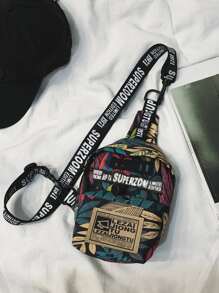 Mini Men Letter & Graphic Sling Bag Chest Bag Fanny Pack Crossbody Bag For Travel Work Sport Essentials Lightweight Anti Theft Going Out With Adjustable Strap Fabric Cartoon Print Camouflage Leisure Print Thanksgiving Gifts Side Bag Hip Bag Holiday Essentials Summer Back To School The Sporty Life Summer Bag Spring Break Bag Pack Belt Bag Waist Bag School Supplies Purse Side Bags Belts For Students Purse Essentials Graduation Small Bag Body Bag For Men Pouch Festival Phone Bag - Multicolor - View 6