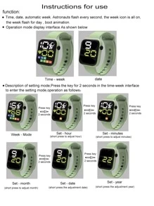 Reloj electrónico impermeable - Negro - Ver 5