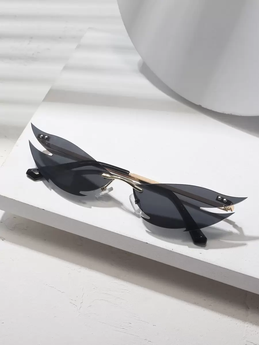 Party Asymmetrical Fashion Glasses, Fashion Eyewear - Black - View 1