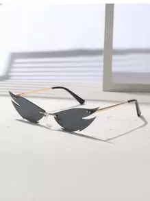 Party Asymmetrical Fashion Glasses, Fashion Eyewear - Black - View 2