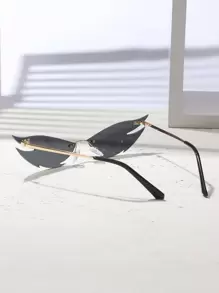 Party Asymmetrical Fashion Glasses, Fashion Eyewear - Black - View 3