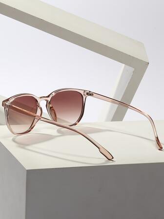 1 pieza Gafas de moda retro asimétricas para verano, playa, vacaciones, exteriores, viajes, estilo casual con montura redonda oversize para salir, volver al colegio