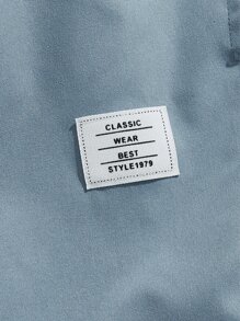 Manfinity VCAY Bộ hai mảnh Nam Đắp vá Túi Lá thư Giải trí - Xanh và trắng - Xem 4