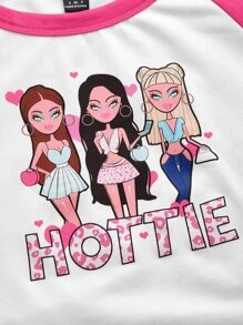 SHEIN ICON Top Cây trồng 90s Tay Raglan Đồ họa chữ và hình - Nhiều màu - Xem 3