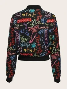 Coolane Áo khoác nữ Dây kéo Tất cả trên in Giải trí - Nhiều màu - Xem 2