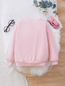 小女童汽車和字母圖案運動衫