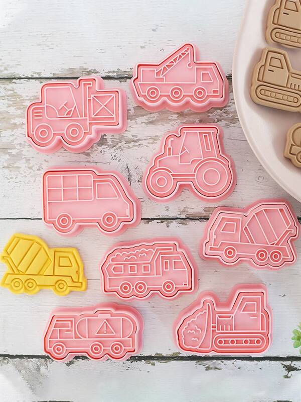 8pcs Excavator Design Cookie Stamp