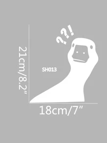 Cartoon Duck Print Car Sticker - White - View 3