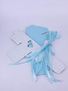 10 cái Hộp Quà Hình Trái Tim - Xanh và trắng - Xem 3