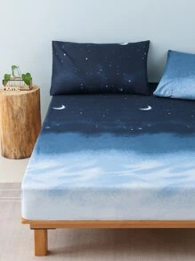 Galaxy Print Fitted Sheet Set Without Filler - Multicolor - View 5