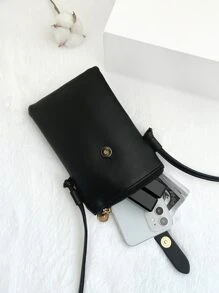 迷你简约方形包轻便时尚白领上班族大学工作商务通勤办公室周年纪念生日情人节礼物手机包iPhone包包手机包手机包女士钱包钱包 - 黑色 - 查看 5