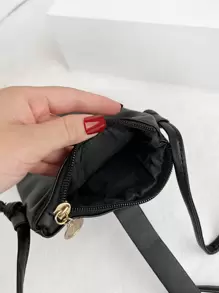 迷你简约方形包轻便时尚白领上班族大学工作商务通勤办公室周年纪念生日情人节礼物手机包iPhone包包手机包手机包女士钱包钱包 - 黑色 - 查看 4