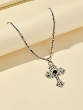 時尚流行男士十字吊飾項鍊不銹鋼珠寶禮物和時尚外觀