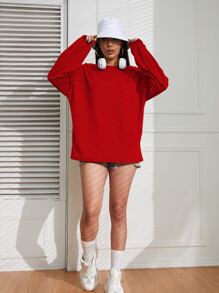 INAWLY 落肩袖大碼素色T恤