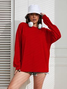 INAWLY 落肩袖大碼素色T恤