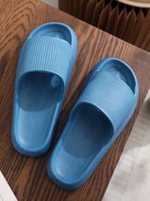 Comfortable Non-Slip Women's Indoor Slides - Ultra-Soft EVA, Quick-Dry, Lightweight Home & Bathroom Footwear - Blue - View 3