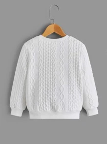 SHEIN Áo nỉ bé trai Đắp vá Lá thư Giải trí - trắng - Xem 2