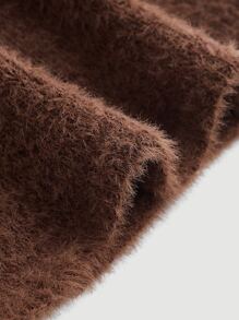 SHEIN MOD Twist Front Cut Out Crop Halter Top - Coffee Brown - View 4