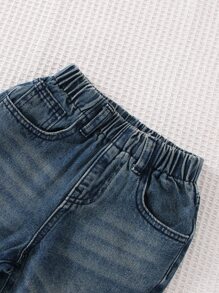 Niños Jeans de pierna recta desgarro - Azul lavado medio - Ver 3
