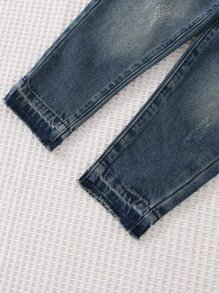 Niños Jeans de pierna recta desgarro - Azul lavado medio - Ver 5
