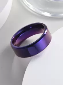 Men Minimalist Ring - Purple - View 1