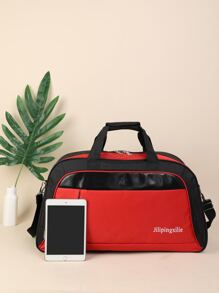 男士字母圖案雙色行李袋 - 彩色 - 查看 3