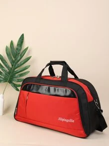 男士字母圖案雙色行李袋 - 彩色 - 查看 4