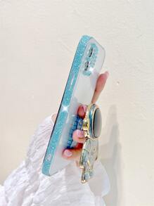 Ốp điện thoại trong suốt có hình phi hành gia và giá đỡ điện thoại. - Màu xanh bạc hà - Xem 3