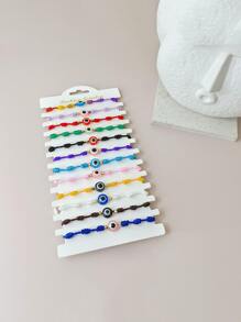 12入組隨機色邪惡之眼裝飾手環 - 彩色 - 查看 1