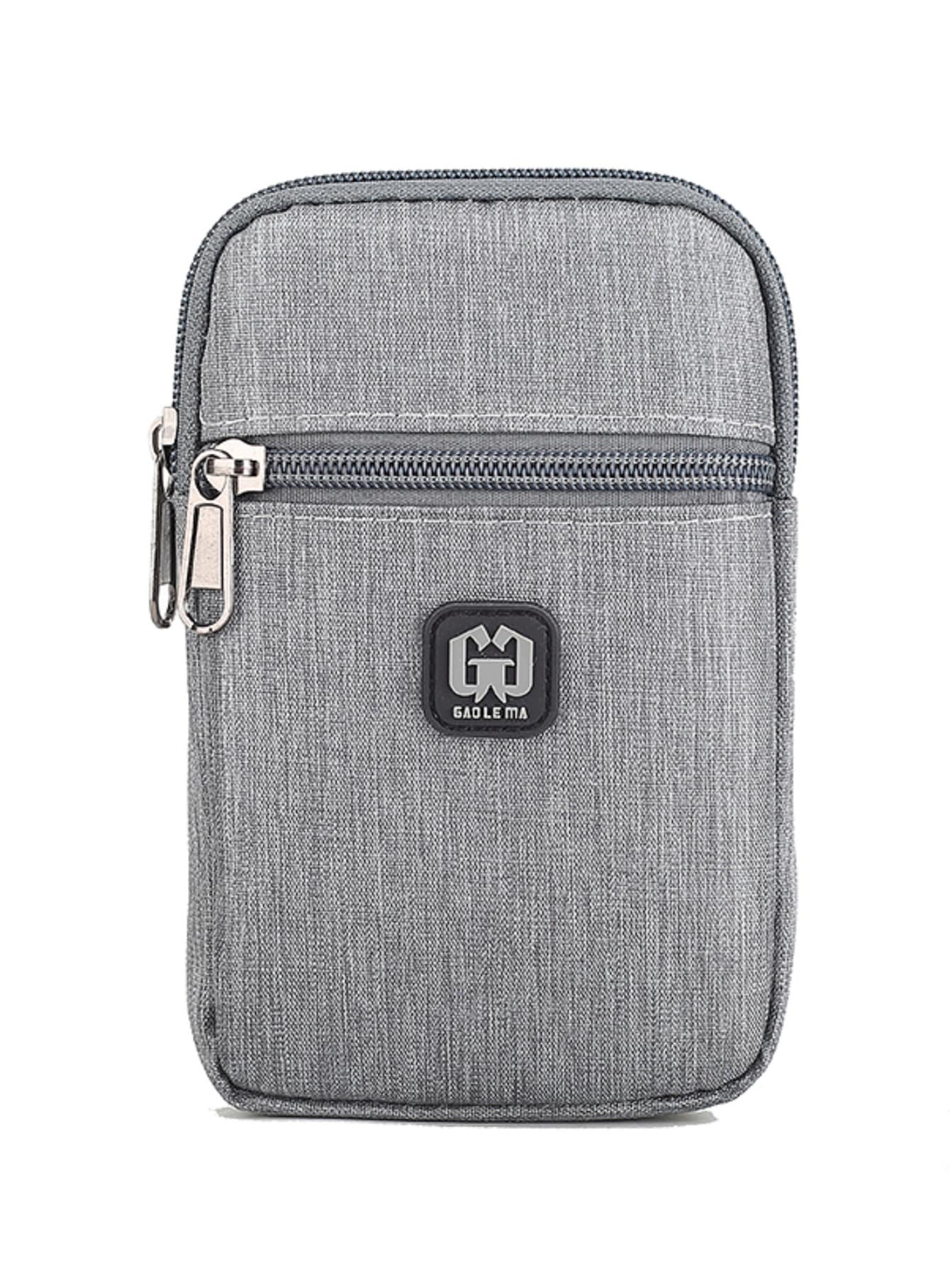 GAOLEMA Mini Men Patch Detail Belt Bag Chest Bag - Light Grey - View 1